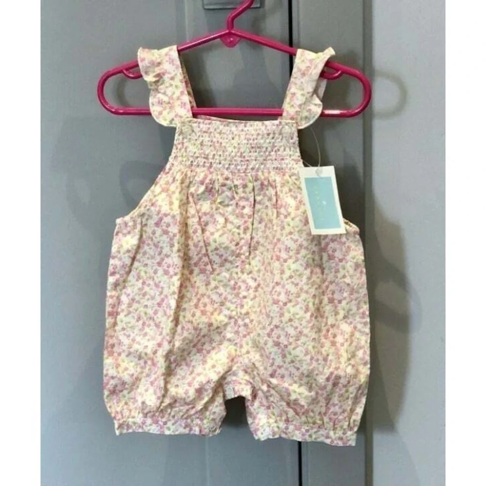 6 Mo New Agabang Sunsuit Flowers Infant Infants Baby Girl‎ Romper Smocking Girls